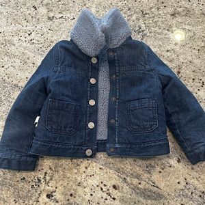 GAP Kids Blue Jean Jacket with Gray Lining